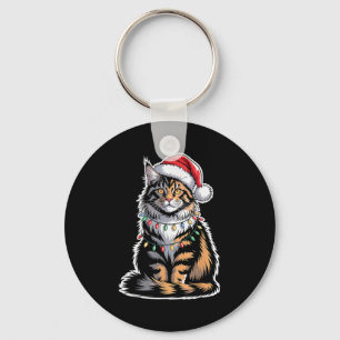 Maine Coon Kat Kerstmis Xmas Kitten Kitty Liefhebb Sleutelhanger