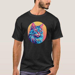 Maine Coon Kat Kleurrijke Kunst, Liefde Katten T-shirt