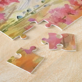 Maine Coon kat kleurrijke waterverf kunstwerk Legpuzzel (Zijkant)