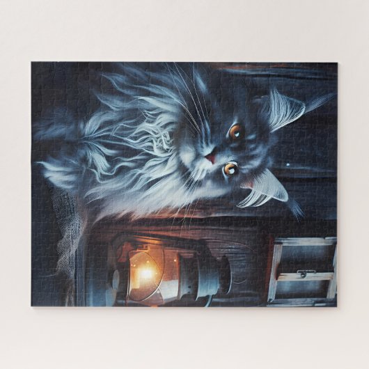MAINE COON KAT KUNST PUZZEL (Horizontaal)