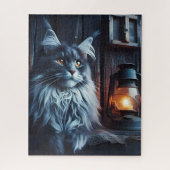 MAINE COON KAT KUNST PUZZEL LEGPUZZEL (Verticaal)