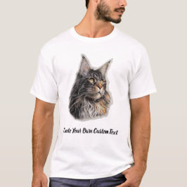 Maine Coon Kat Maak Je Eigen Aangepaste Tekst  T-shirt