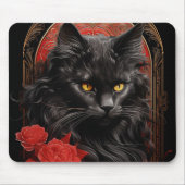 Maine Coon kat met bloemen Muismat (Voorkant)
