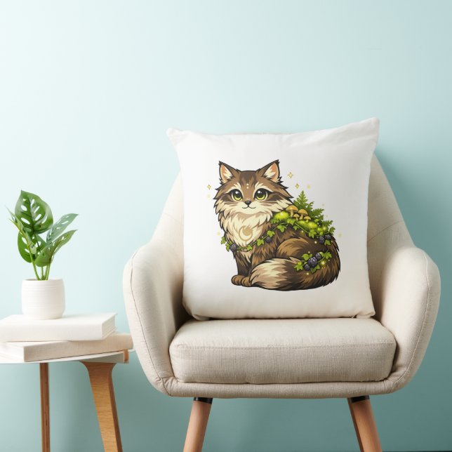 Maine Coon kat met eigen naam accent Kussen (Stoel)