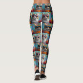 Maine Coon Kat met Hart Rozen Valentijnsdag Leggings (Achterkant)