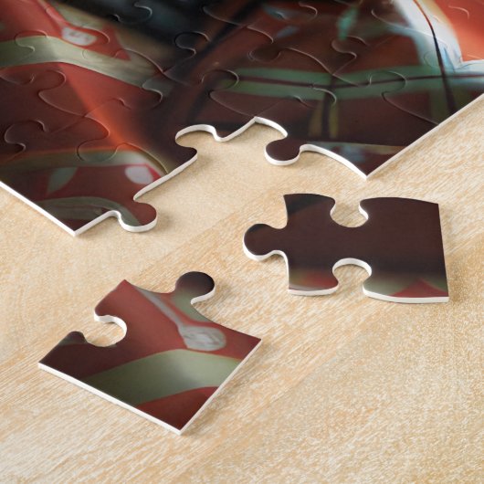 Maine Coon Kat Met Kerstcadeaus Open haard Legpuzzel (Zijkant)