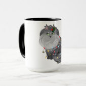 Maine Coon Kat met Kerstversiering Mok (Voorkant links)