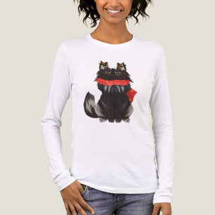 Maine Coon kat met Kerstversiering Tri-Blend Shirt