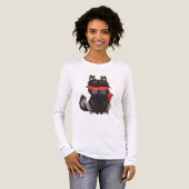 Maine Coon kat met Kerstversiering Tri-Blend Shirt (Voorkant)