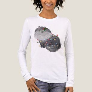 Maine Coon kat met kerstversiering Tri-Blend Shirt