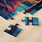 Maine Coon kat met zonnebril op het strand Legpuzzel (Zijkant)