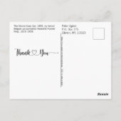 Maine Coon Kat Portret Kunst Dank u Script Hart Briefkaart (Achterkant)