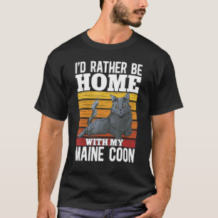 Maine Coon Kat Retro Ik Had Liever Thuis Geweest M T-shirt