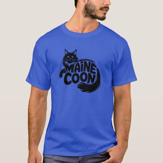 Maine Coon Kat Silhouet T-shirt (Voorkant)