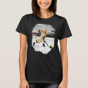 Maine Coon Kat Speelt IJshockey Premium T-shirt