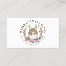 Maine Coon kat trim salon huisdier spa Visitekaartje
