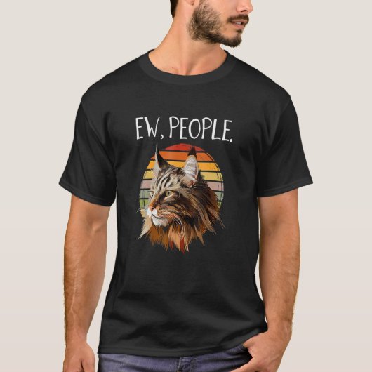 Maine Coon Kat Vrouwen Ew Mensen Meowy Kat T-shirt (Voorkant)