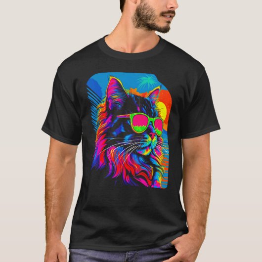 Maine Coon Kat Zomer T-shirt (Voorkant)