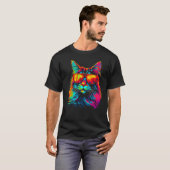 Maine Coon Kat Zonnebril T-shirt (Voorkant volledig)