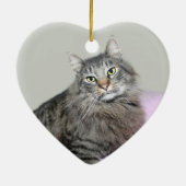 Maine Coon kattegezicht Keramisch Ornament (Achterkant)