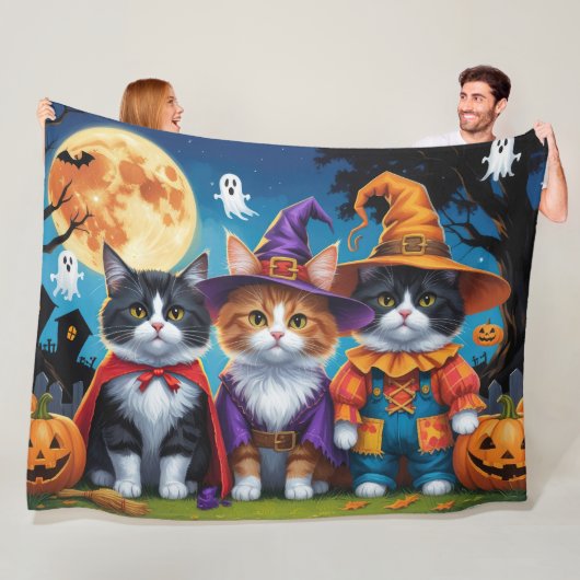 Maine Coon Katten Pompoen Halloween Grappig Fleece Deken (In situ)
