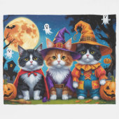 Maine Coon Katten Pompoen Halloween Grappig Fleece Deken (Voorkant (Horizontaal))