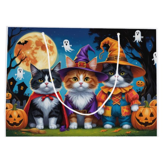 Maine Coon Katten Pompoen Halloween Grappig Groot Cadeauzakje (Achterkant)