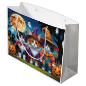 Maine Coon Katten Pompoen Halloween Grappig Groot Cadeauzakje (Achterkant Gekanteld)