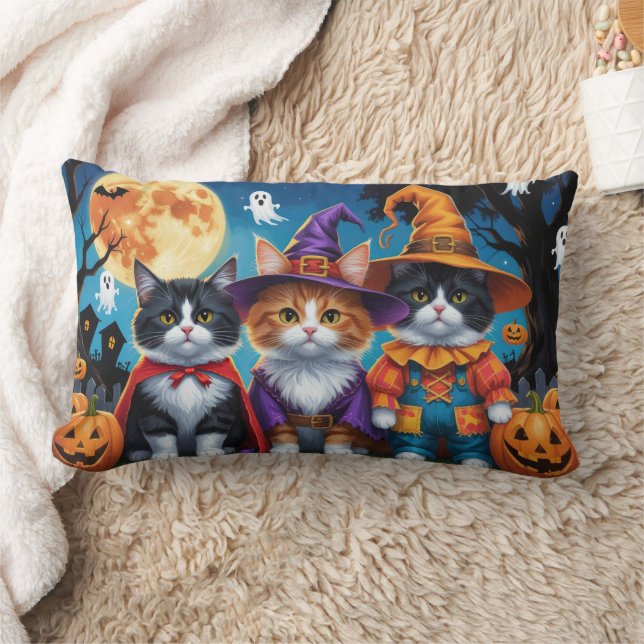 Maine Coon Katten Pompoen Halloween Grappig Kussen (Deken)