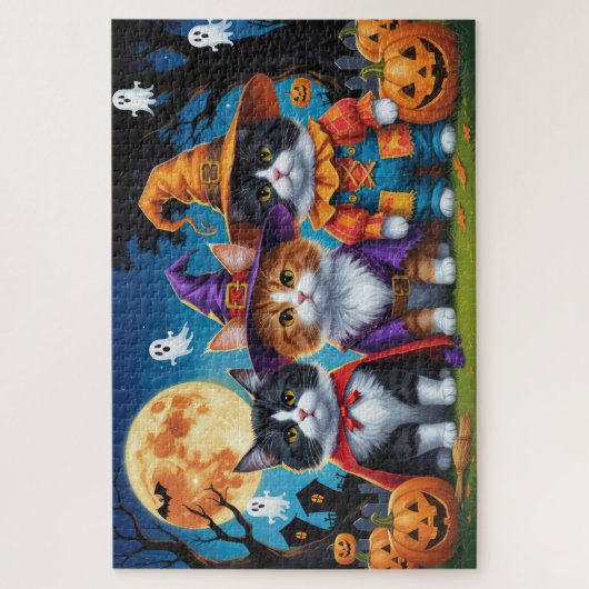 Maine Coon Katten Pompoen Halloween Grappig Legpuzzel (Verticaal)