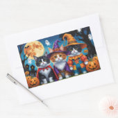 Maine Coon Katten Pompoen Halloween Grappig Rechthoekige Sticker (Envelop)