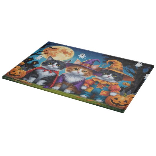 Maine Coon Katten Pompoen Halloween Grappig Snijplank (Hoek)