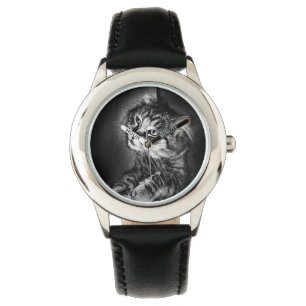 Maine Coon Kattenhorloge (kind) Horloge