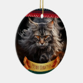 Maine Coon Kattenjacht Keramisch Ornament (Rechts)