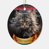 Maine Coon Kattenjacht Keramisch Ornament (Links)