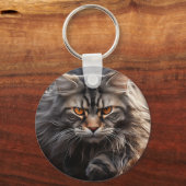 Maine Coon Kattenjacht Sleutelhanger (Voorkant)
