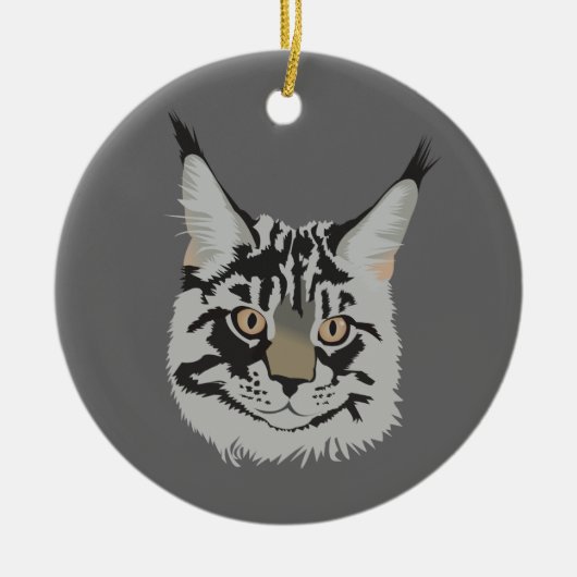 Maine Coon Keramisch Ornament (Voorkant)