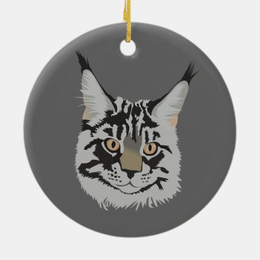 Maine Coon Keramisch Ornament (Achterkant)