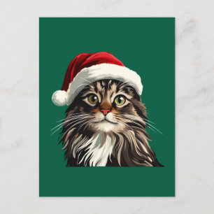 Maine coon, KERST, poesje, kat cadeaus Briefkaart