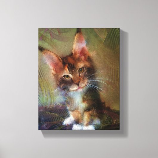Maine Coon Kitten Art - Pick Me - Rechthoekige kun Canvas Afdruk (Voorkant)