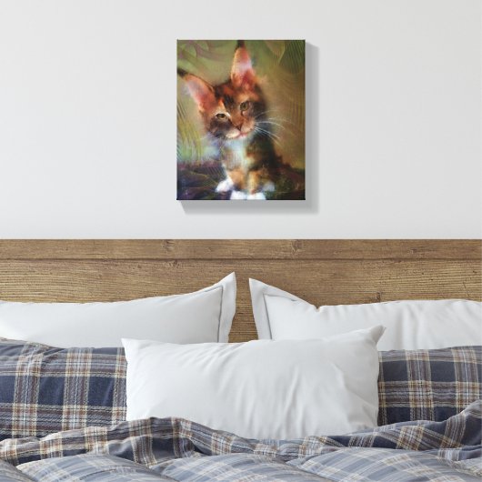 Maine Coon Kitten Art - Pick Me - Rechthoekige kun Canvas Afdruk (Insitu (Slaapkamer))