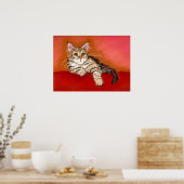 Maine Coon Kitten Cat Portrait Poster (Keuken)