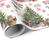 Maine Coon Kitten mand onder de kerstboom Cadeaupapier (Rol Hoek)