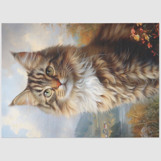 Maine Coon Kitten Portret Decoupage Tissuepapier (Voorkant)