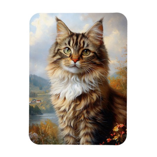 Maine Coon Kitten Portret Flexibel Magneet (Verticaal)