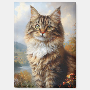 Maine Coon Kitten Portret Magneet