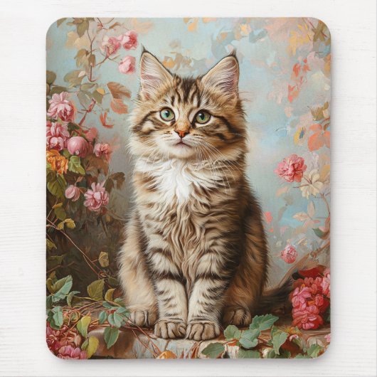 Maine Coon Kitten Schilderij Muismat (Voorkant)