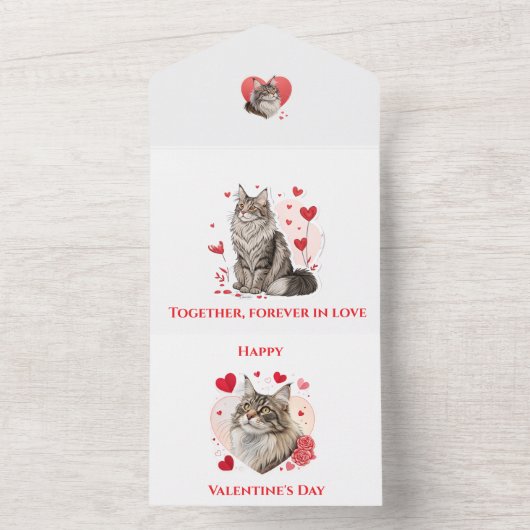 Maine Coon Kittens Te Koop Valentijnse 🐾💖 All In One Uitnodiging (Binnen)