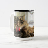 Maine Coon Kitty Cat Tweekleurige Koffiemok (Voorkant links)