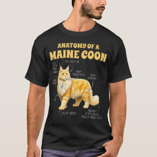 Maine Coon Liefhebber Kat Moeder Kat Mama Anatomie T-shirt